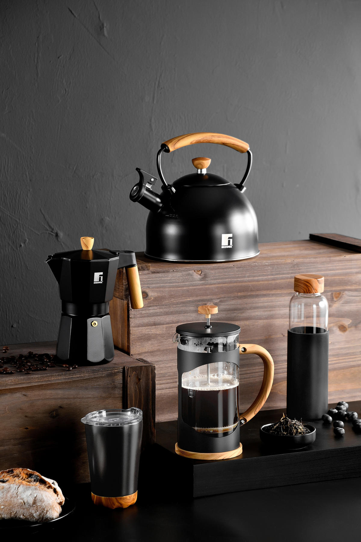 BERGNER Stabmixer schwarz Stahl Kunststoff B/H/L: ca. 18x40,5x20,5 cm COPPER - schwarz (20,50/18,00/40,50cm) - BERGNER