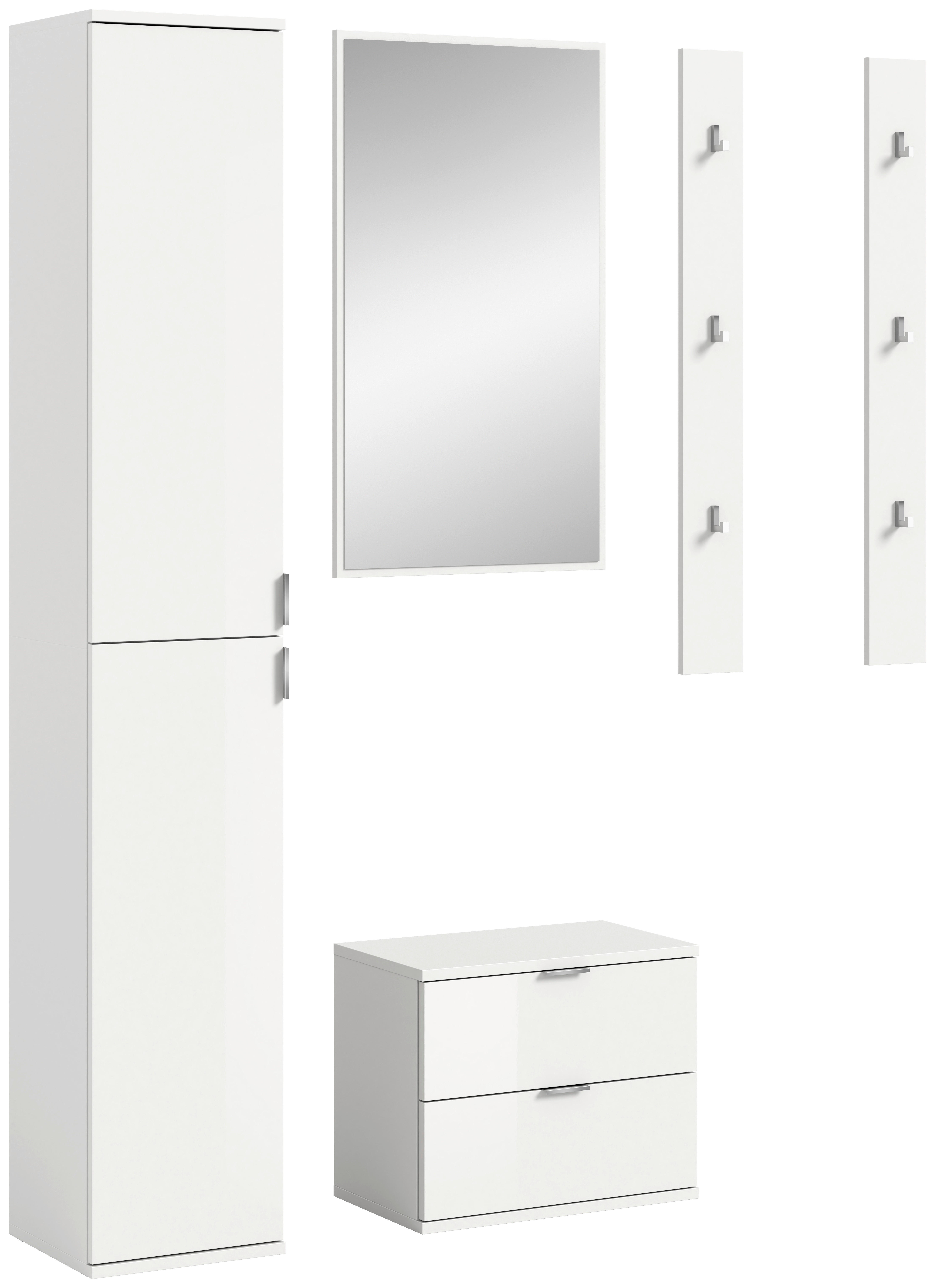 Garderobe PROJEKT X weiß weiß Hochglanz B/H/T: ca. 148x191x37 cm PROJEKT X - weiß (148,00/191,00/37,00cm) - xonox.home