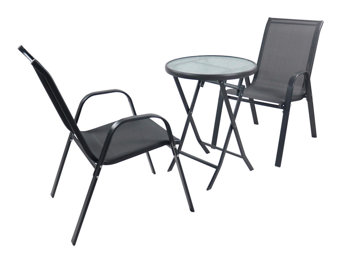 VCM Gartensitzgruppe Sonlas anthrazit Glas B/H/L: ca. 70x89x70 cm Sonlas - anthrazit (70,00/70,00/89,00cm) - VCM