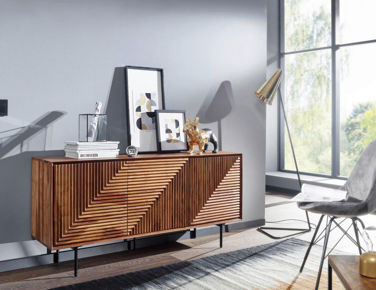 Sideboard rosenholz Nachbildung B/H/T: ca. 148x72x40 cm Sideboard - rosenholz (148,00/72,00/40,00cm) - Wohnling