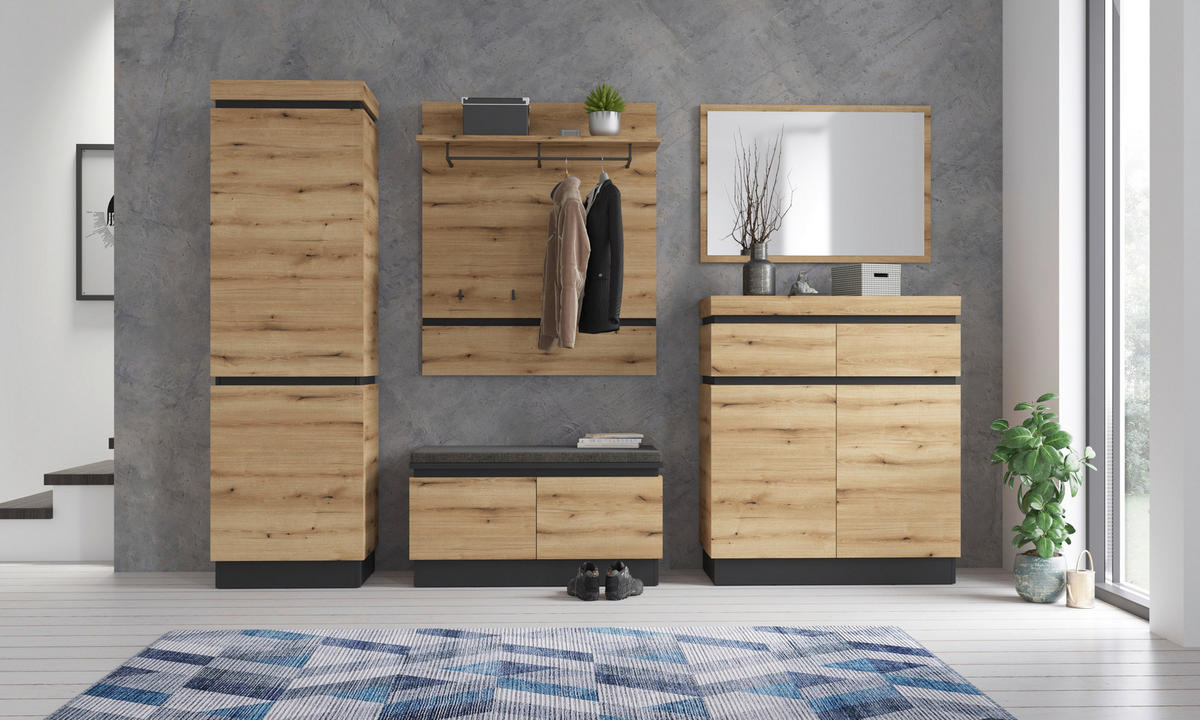 Sitzbank Corte Eiche Evoke Coast Nachbildung anthrazit B/H/T: ca. 101x54x45 cm Corte - Eiche/anthrazit (101,00/54,00/45,00cm)