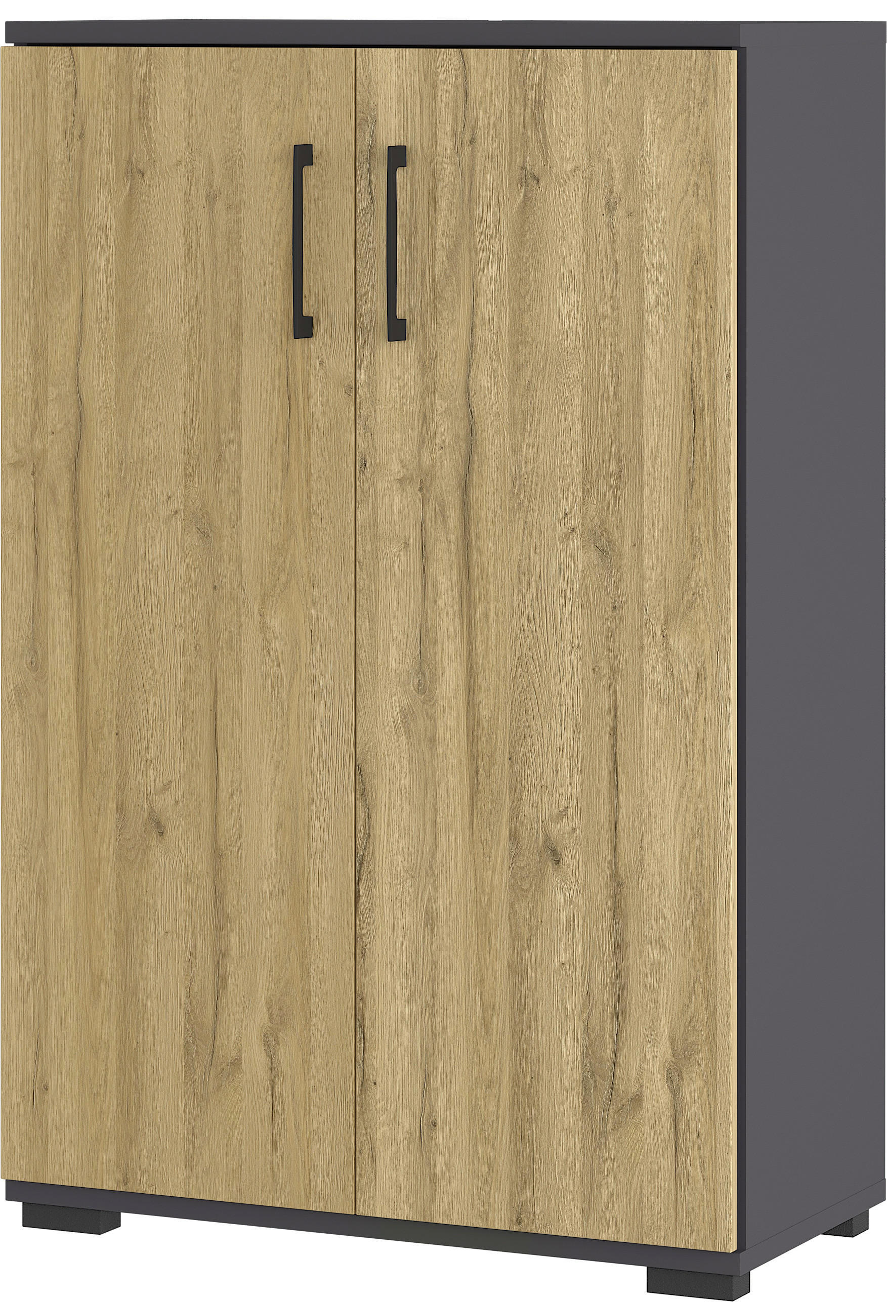 Aktenschrank 4247-564 Eiche Grand-Son Nachbildung Graphit B/H/T: ca. 80x123x40 cm 4247-564 - Eiche/Graphit (80,00/123,00/40,00cm) - Germania