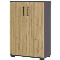 Aktenschrank 4247-564 Eiche Grand-Son Nachbildung Graphit B/H/T: ca. 80x123x40 cm 4247-564 - Eiche/Graphit (80,00/123,00/40,00cm) - Germania