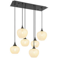 GLOBO Pendelleuchte MAXY 15548-6HK klar Chrom schwarz Metall Acryl B/H/L: ca. 42x120x86 cm E27 6 Brennstellen MAXY - klar/schwarz (86,00/42,00/120,00cm) - GLOBO
