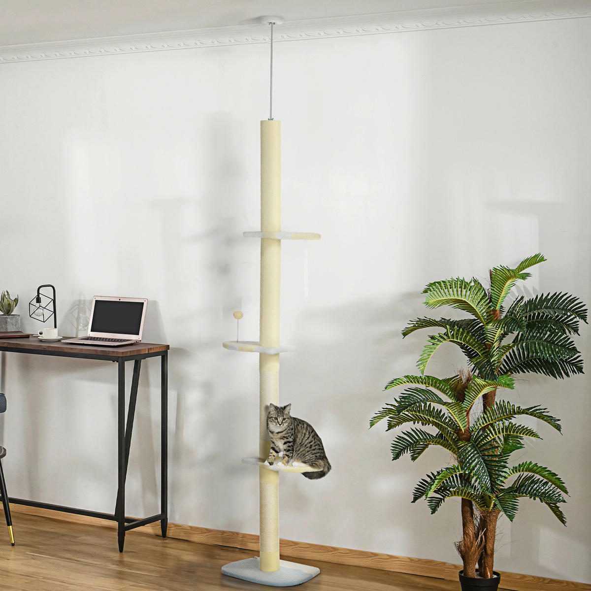 PawHut Kratzbaum gelb Spanplatte B/H/L: ca. 34x260x47 cm Kratzbaum - gelb (47,00/34,00/260,00cm) - PawHut