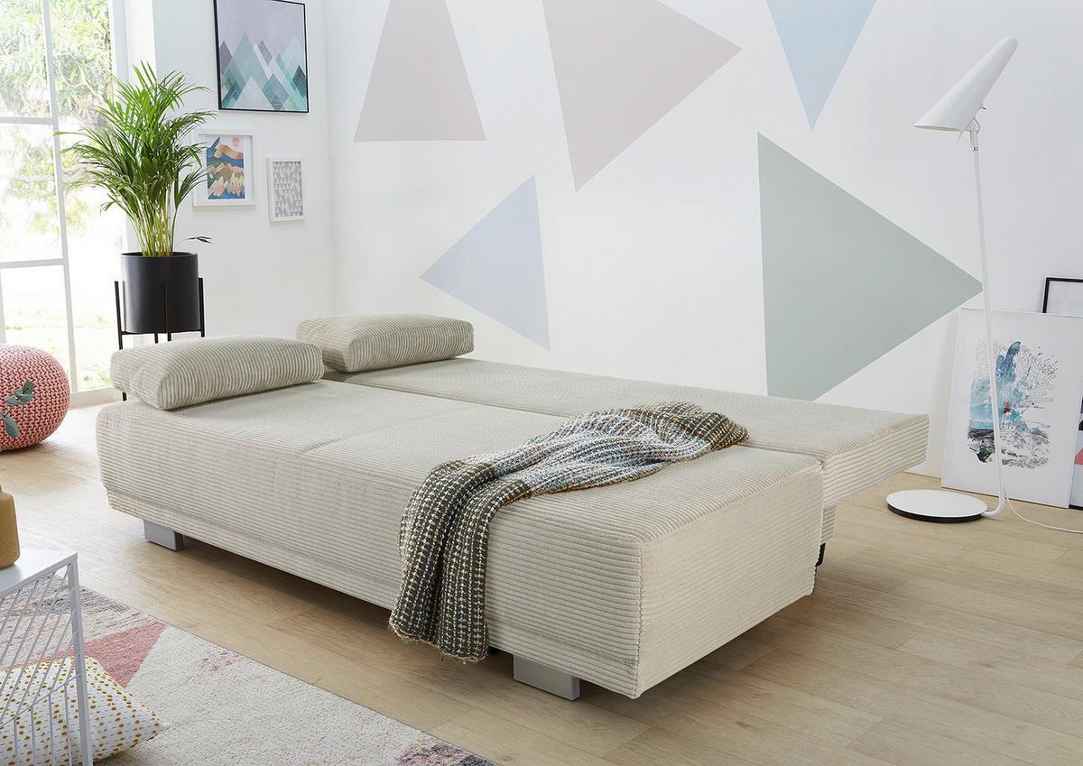 Schlafsofa  Greige B/H/T: ca. 196x78x82 cm Luzio_Schlafsofa - Greige (196,00/78,00/82,00cm)
