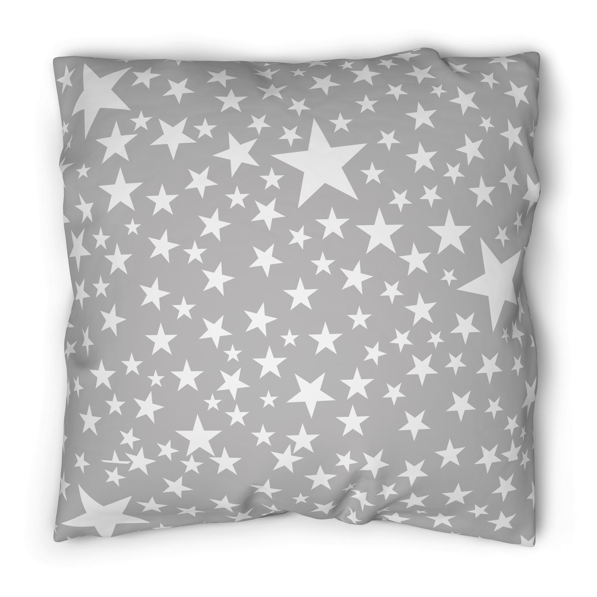 Baumwoll Bettwäsche Renforce Bettwäsche_Renforce_Starlig.155X220 - weiß/grau (155,00/220,00cm) - beau rêve