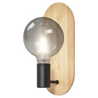 LEDVANCE Wandleuchte Wood 757080 natur schwarz Holz Metall B/H/L: ca. 11x30x15 cm E27 Decor Wood - natur/schwarz (15,00/11,00/30,00cm) - LEDVANCE