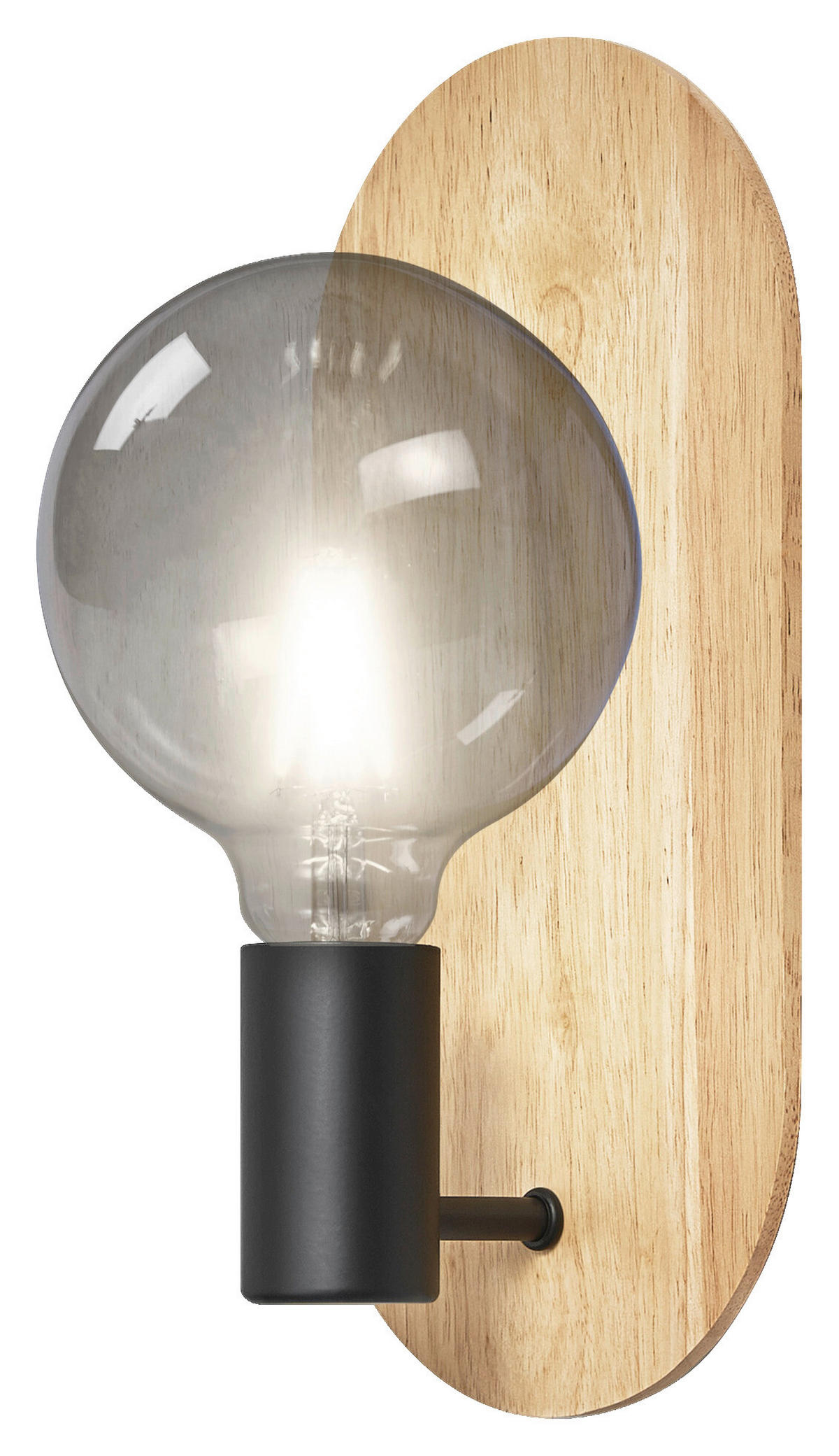LEDVANCE Wandleuchte Wood 757080 natur schwarz Holz Metall B/H/L: ca. 11x30x15 cm E27 Decor Wood - natur/schwarz (15,00/11,00/30,00cm) - LEDVANCE