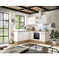 Respekta Winkelküche Marleen weiß Hochglanz B/H/T: ca. 220x211x170 cm Marleen - Eiche/weiß (220,00/211,00/170,00cm) - Respekta