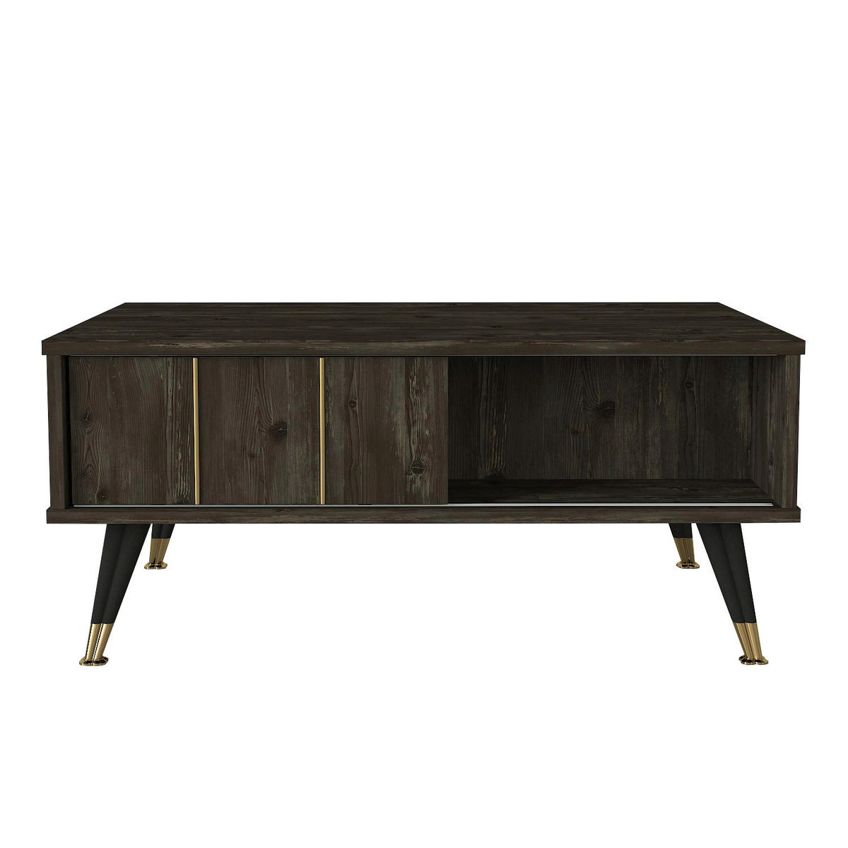 Couchtisch Nero Rebab braun dunkelgrau B/H/T: ca. 90x40x60 cm Nero - dunkelgrau/Rebab braun (90,00/40,00/60,00cm) - moebel17
