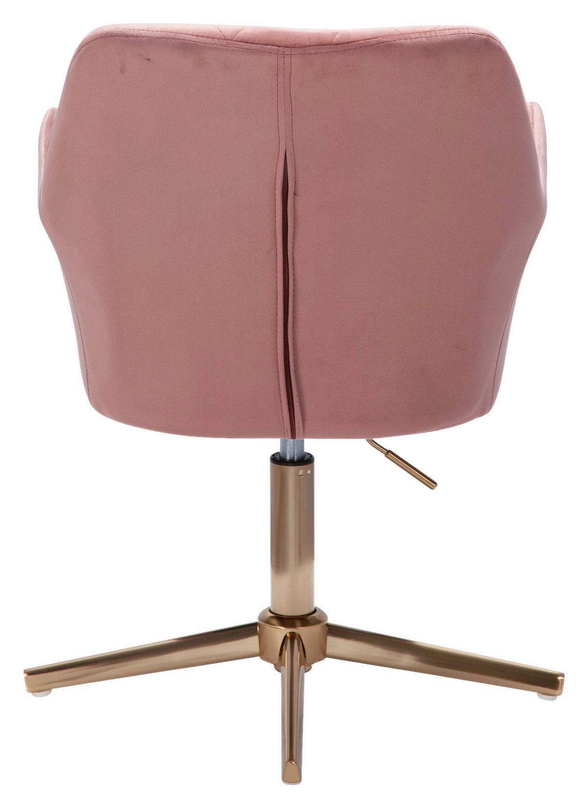 Drehstuhl rosa gold Stoff Eisen Drehstuhl - gold/rosa - Wohnling