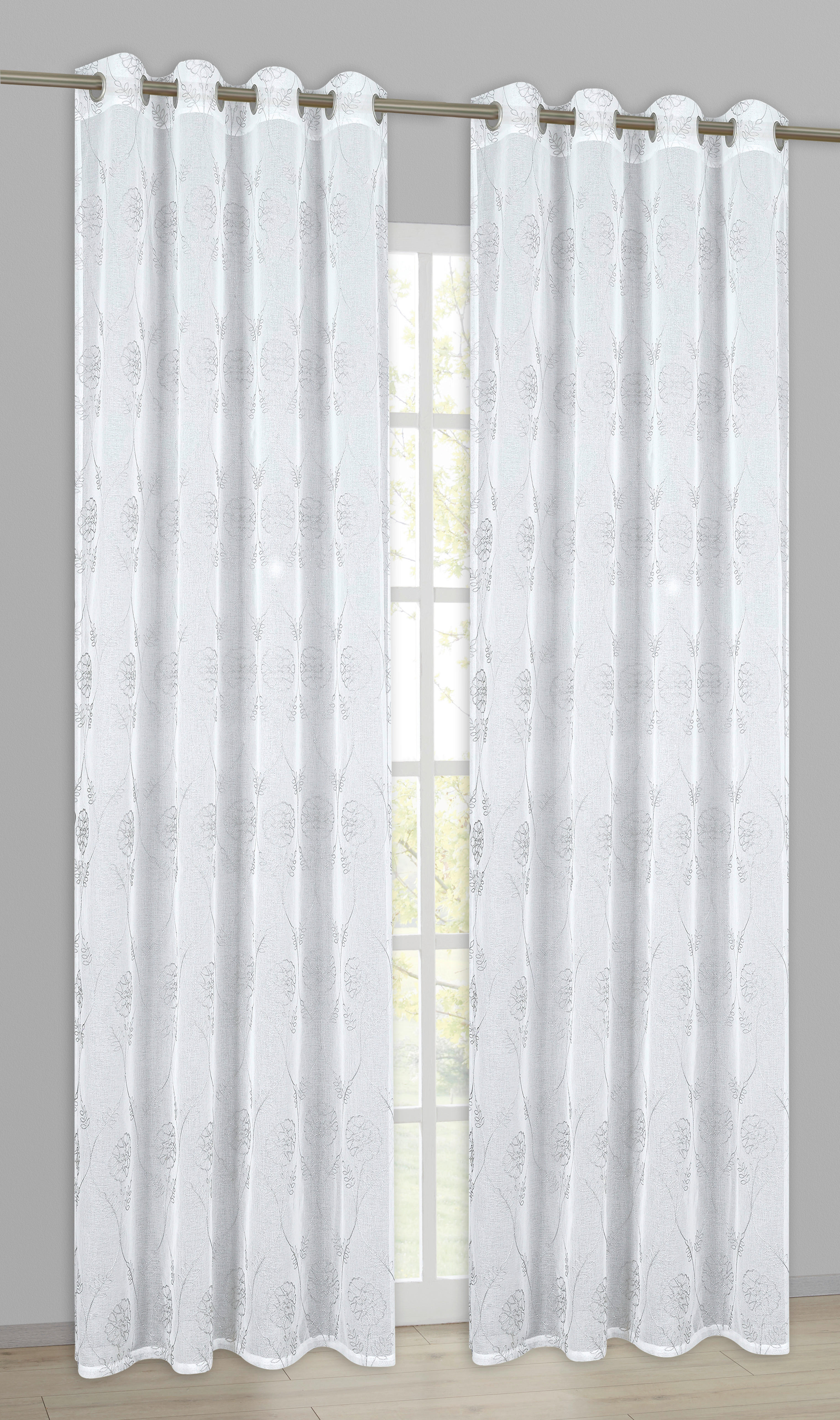 home Topline Ösenvorhang Luna silber B/L: ca. 135x245 cm Luna - silber (135,00/245,00cm) - home Topline