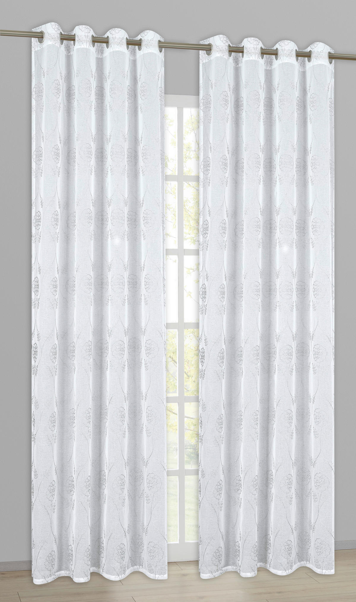 Ösenvorhang Luna silber B/L: ca. 135x245 cm Luna - silber (135,00/245,00cm) - home Topline
