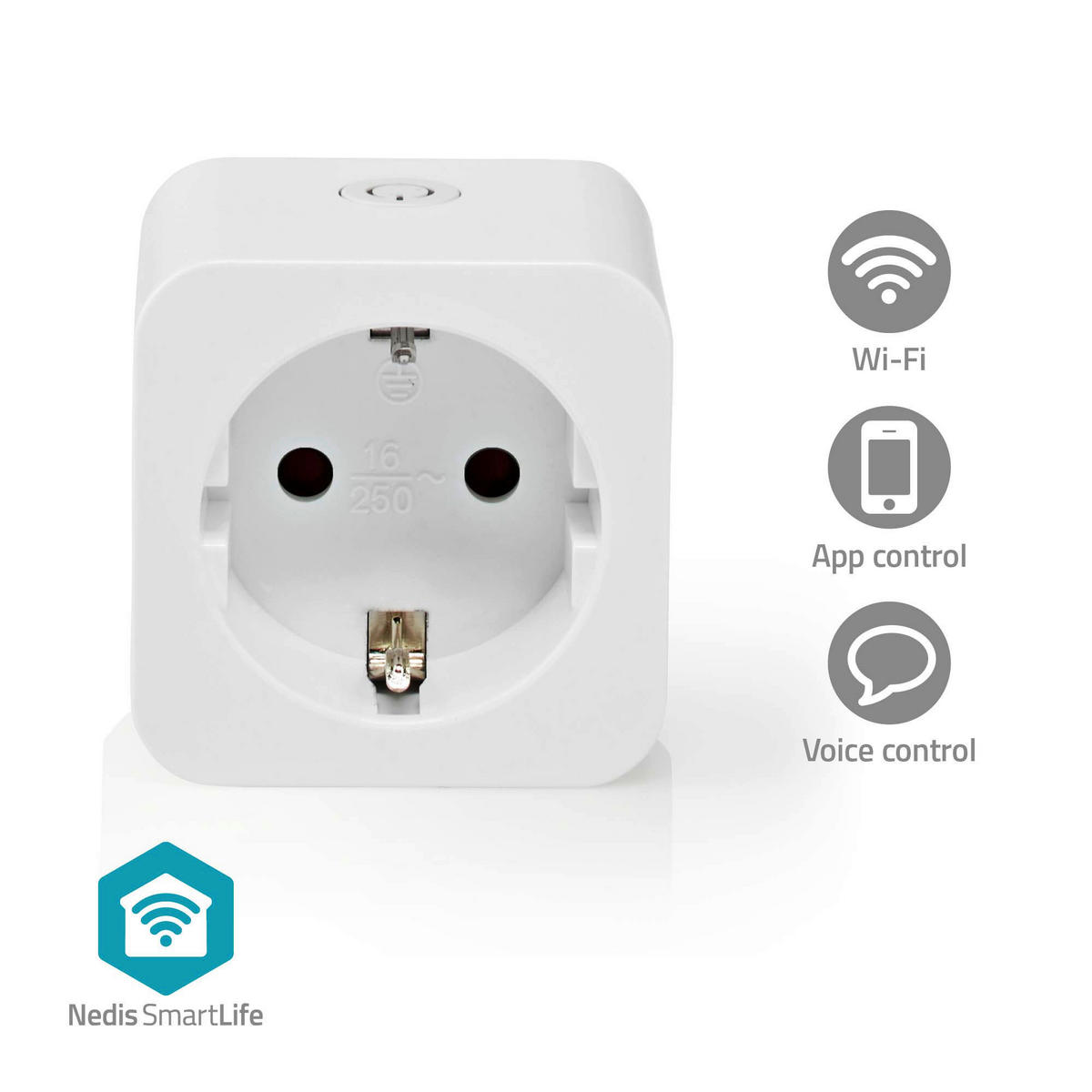 Nedis Smart-Stecker weiß Kunststoff B/H/L: ca. 5,47x8,25x5,47 cm SmartLife - weiß (5,47/5,47/8,25cm) - Nedis