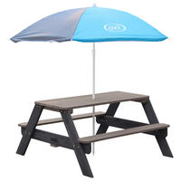AXI Picknicktisch Nick anthrazit Holz B/H/L: ca. 98x49x95 cm Nick - blau/anthrazit (95,00/98,00/49,00cm) - AXI