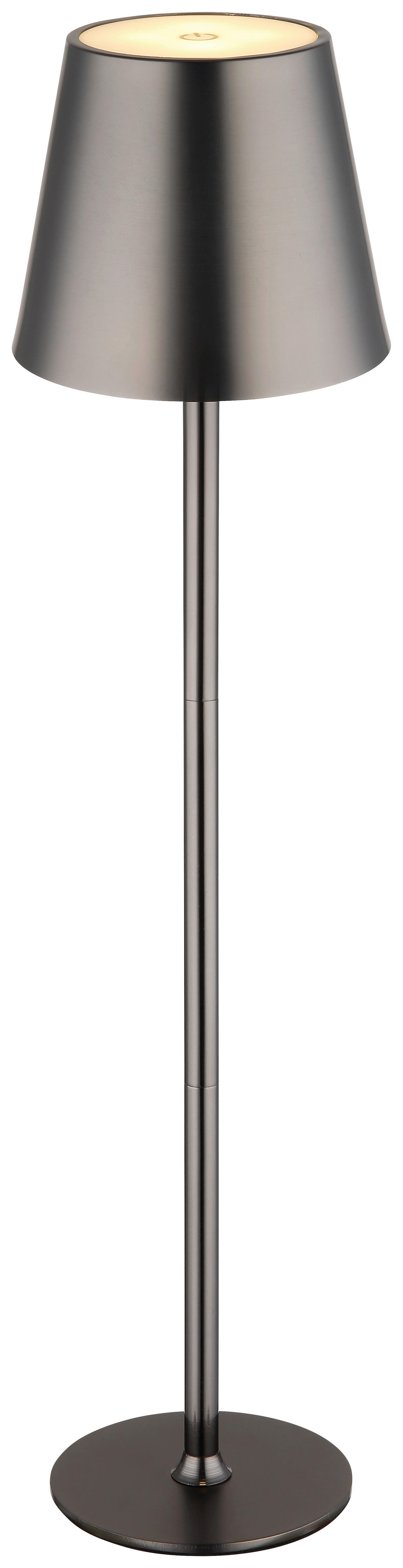 GLOBO LED-Tischleuchte VANNIE 58438GM Opal Chrom schwarz Kunststoff Metall H/D: ca. 47x11,2 cm 1 Brennstellen VANNIE - schwarz/Opal (11,20/47,00cm) - GLOBO