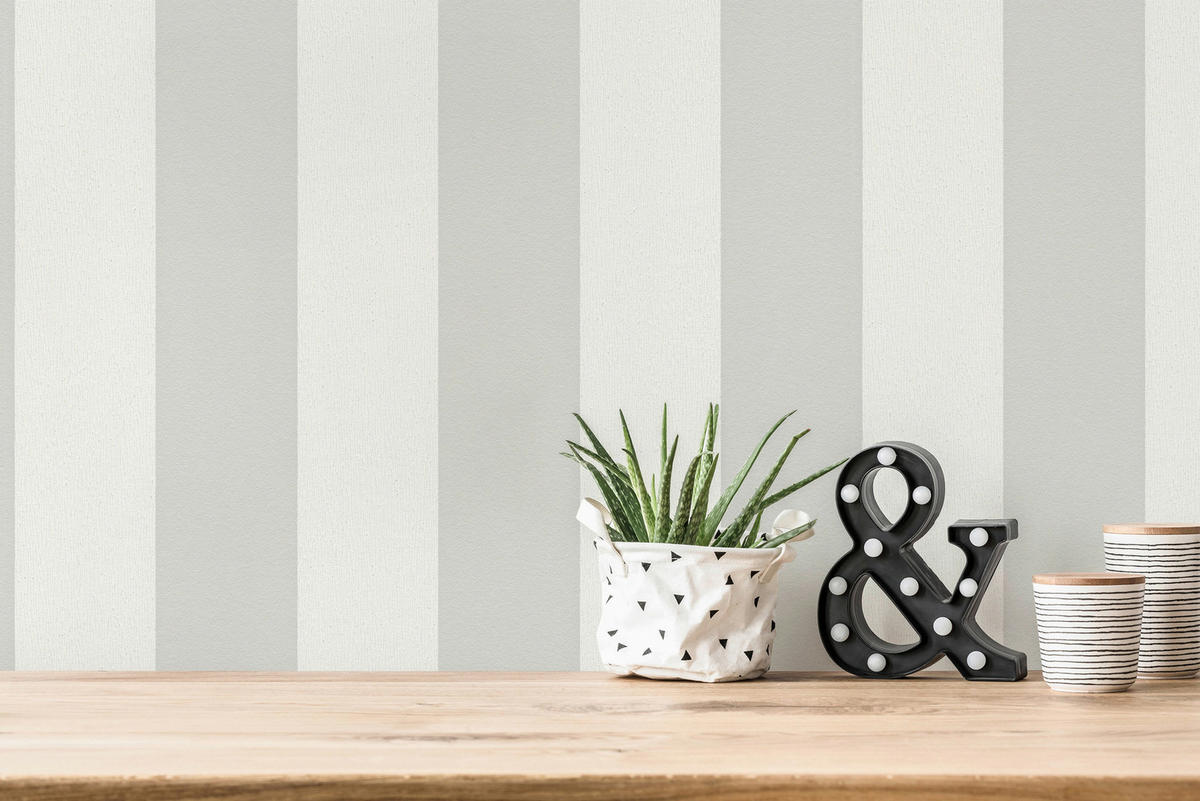 A.S.Creation Vliestapete Trendwall 2 Streifen grau B/L: ca. 53x1005 cm Trendwall 2 - grau (53,00/1005,00cm) - A.S.Creation