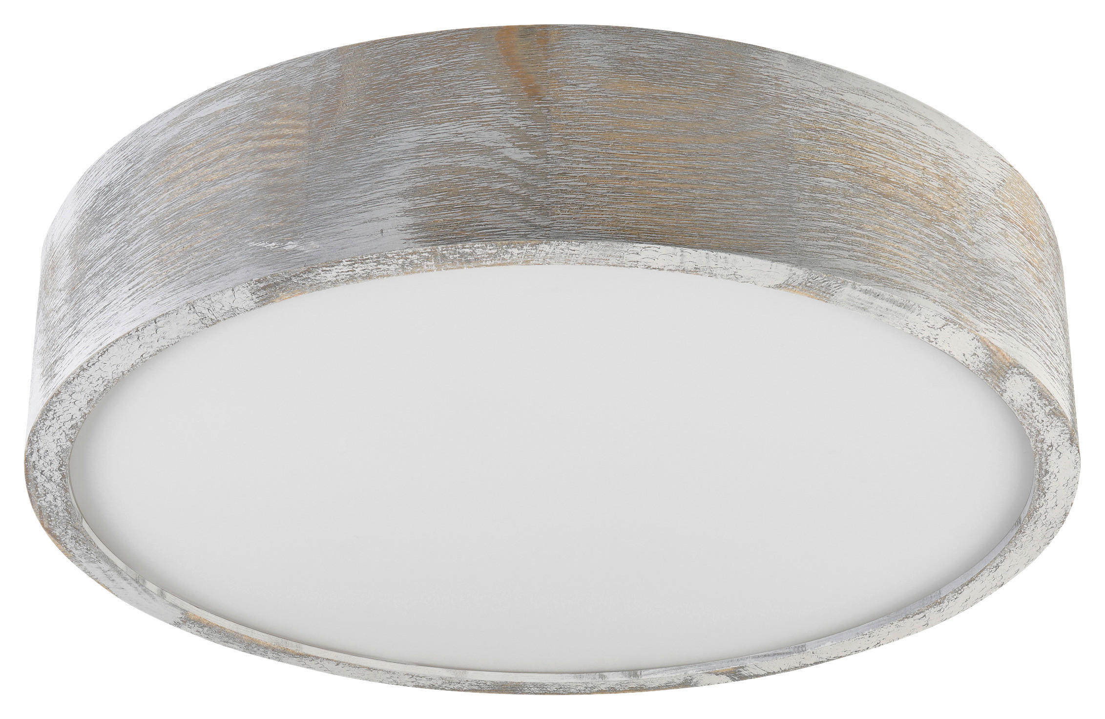 Lamkur Deckenleuchte hellbraun weiß Glas Holz B/H/L: ca. 38,5x12x38,5 cm 3 Brennstellen Eveline - weiß/hellbraun (38,50/38,50/12,00cm) - Lamkur