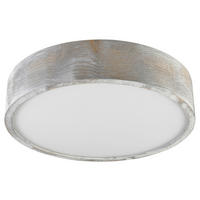 Lamkur Deckenleuchte hellbraun weiß Glas Holz B/H/L: ca. 38,5x12x38,5 cm 3 Brennstellen Eveline - weiß/hellbraun (38,50/38,50/12,00cm) - Lamkur