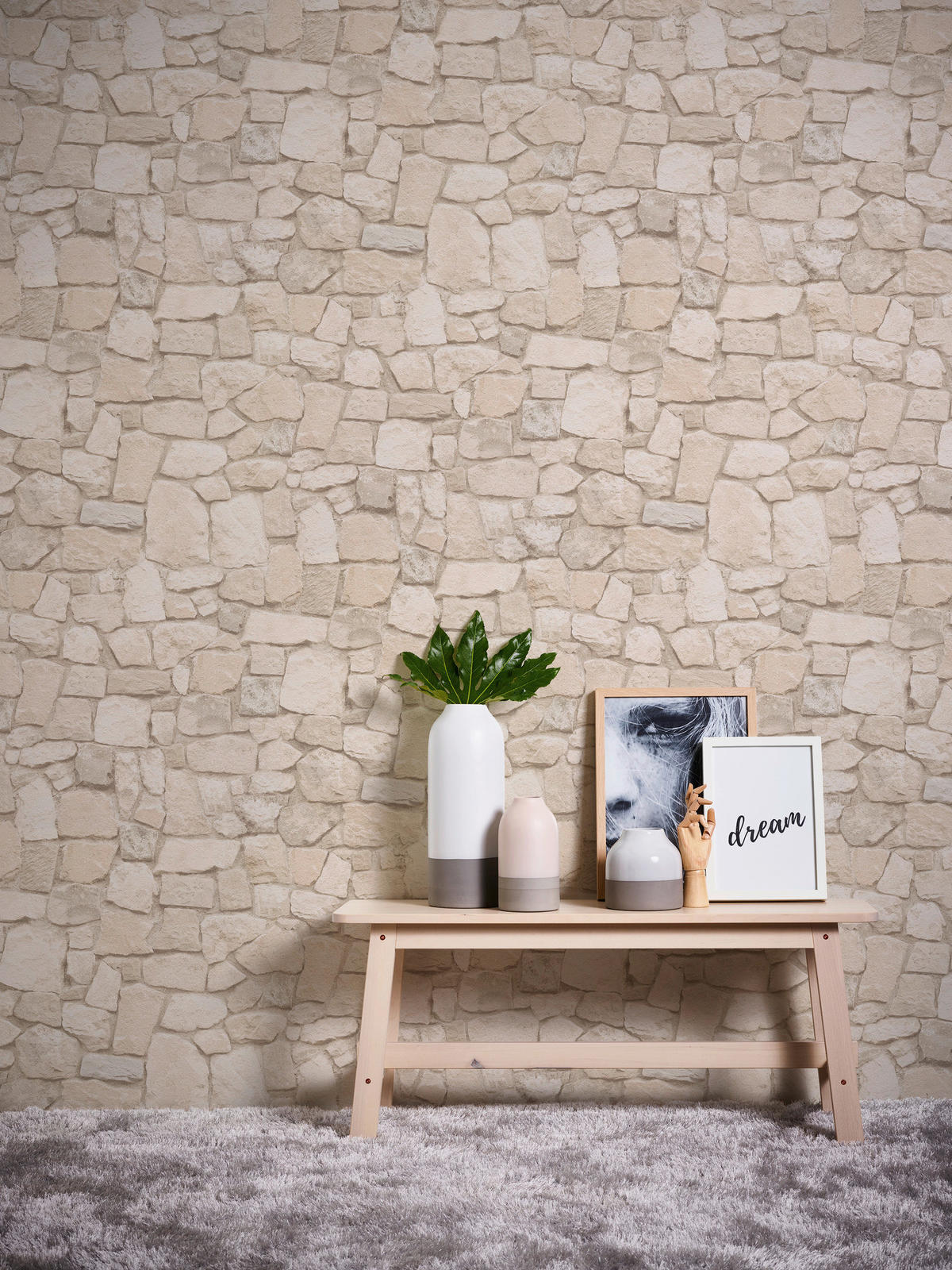 Papiertapete Steinoptik braun beige B/L: ca. 53x1005 cm Papiertapete_6924-29 - braun/beige (53,00/1005,00cm)
