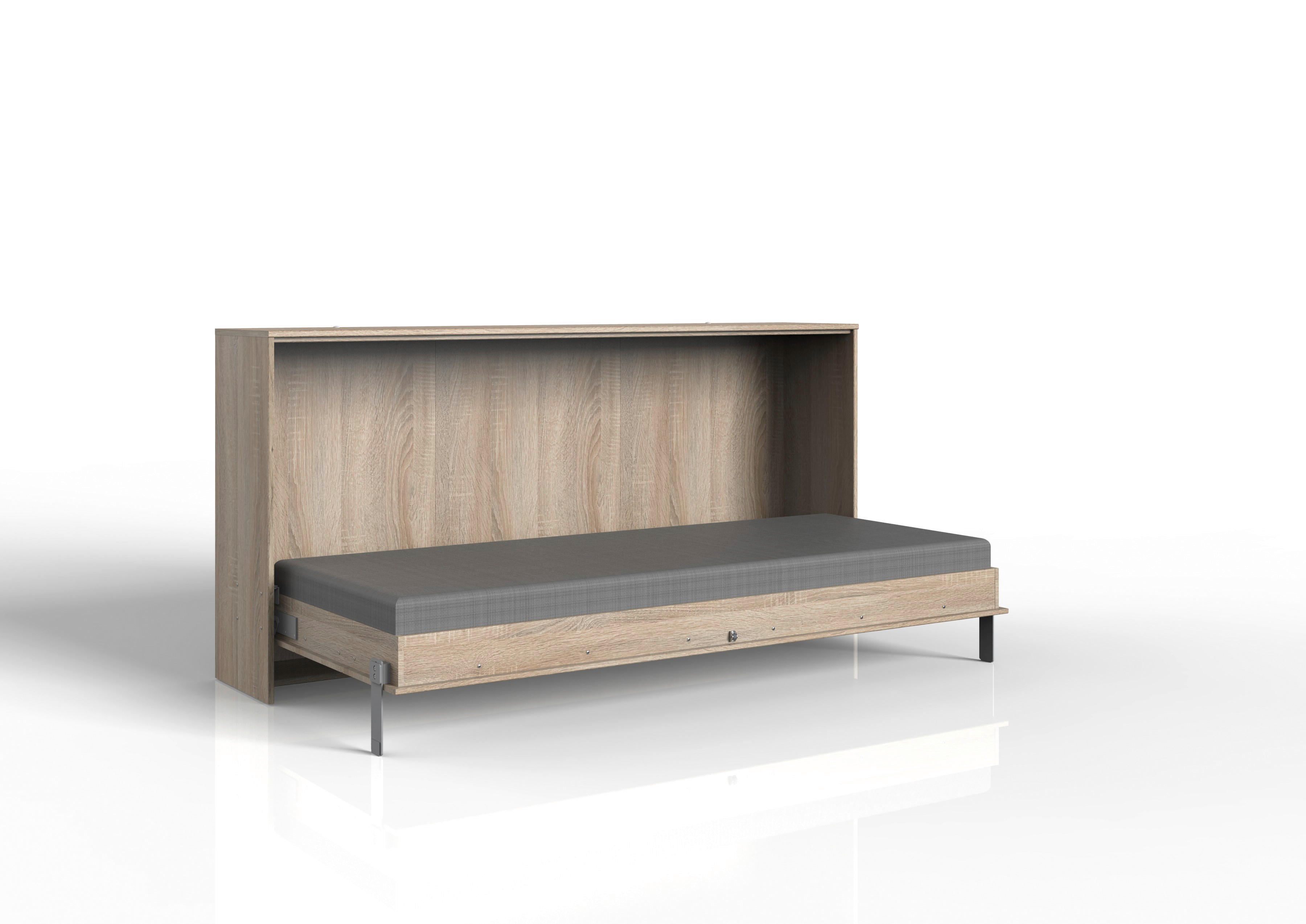 Klappbett Juist Eiche Sägerau Nachbildung Liegefläche B/L: ca. 90x200 cm Juist - Eiche (212,00/105,00/43,00cm)