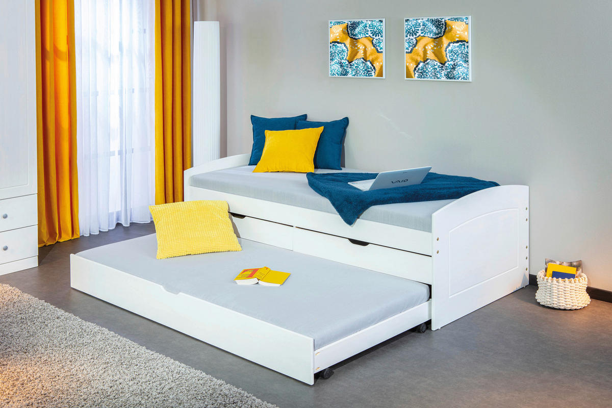 Funktionsbett RIED 90x200 weiß RIED 90x200 - weiß (204,00/98,00/63,00cm) - Inter Link