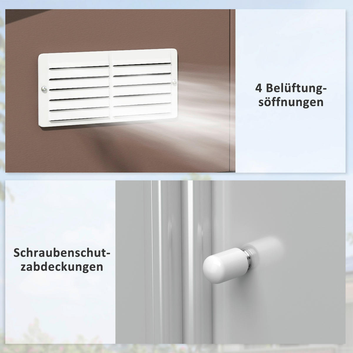 Outsunny Gerätehaus braun Stahl B/H/L: ca. 386x200x340 cm Gerätehaus - braun (340,00/386,00/200,00cm) - Outsunny