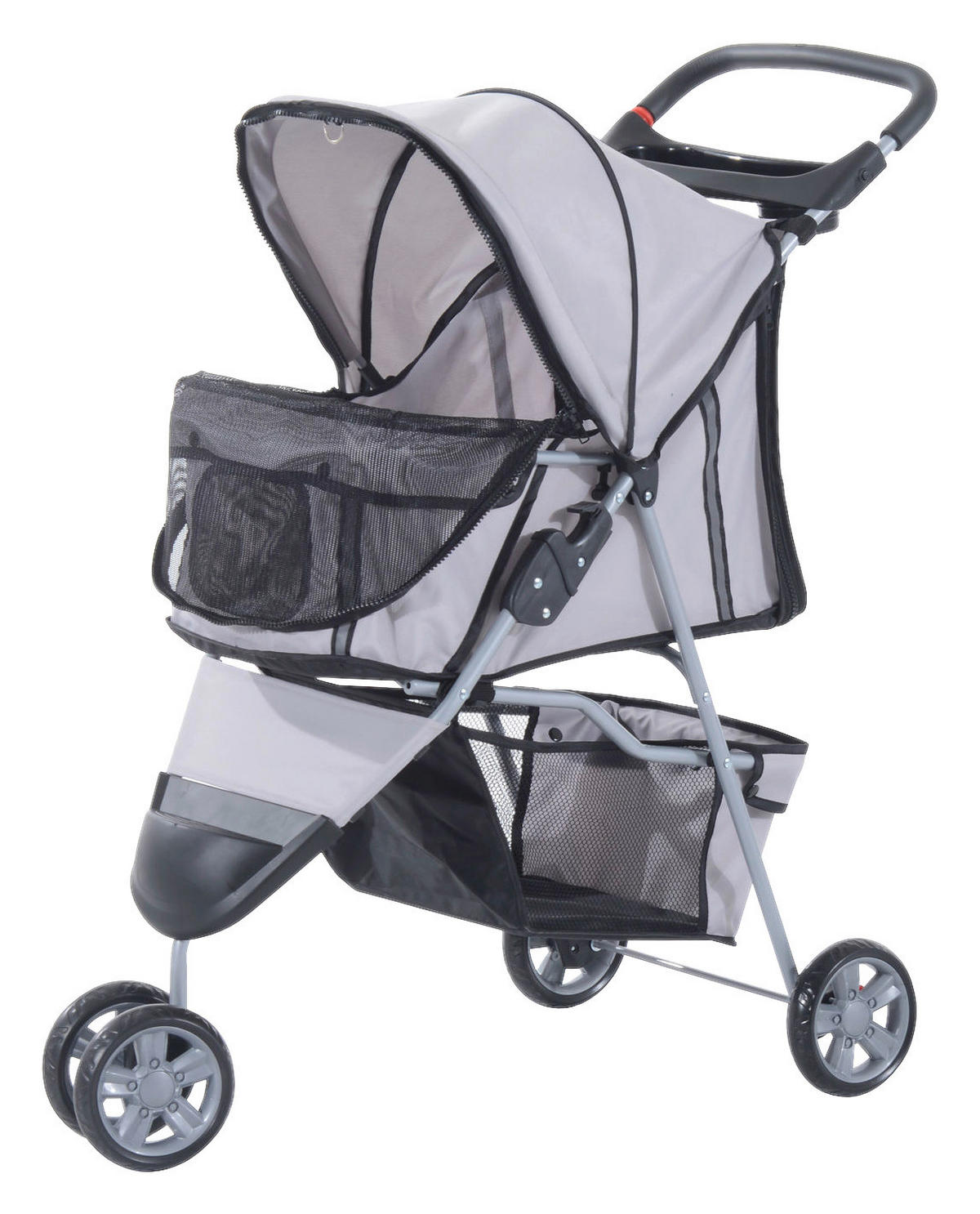 PawHut Hundebuggy grau Kunststoff B/H/L: ca. 45x97x75 cm Hundebuggy - grau (75,00/45,00/97,00cm) - PawHut