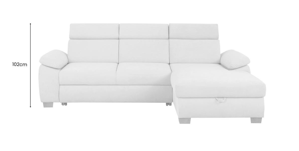 Ecksofa Aguda beige Microfaser B/H/T: ca. 269x102x175 cm Aguda - beige/buche (269,00/102,00/175,00cm)
