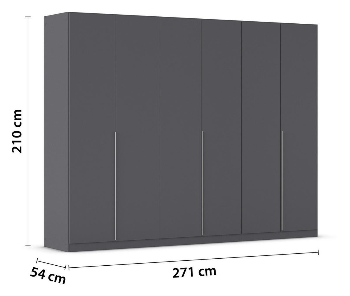 Kleiderschrank Alabama grau B/H/T: ca. 271x210x54 cm Alabama - Alu/grau (271,00/210,00/54,00cm)