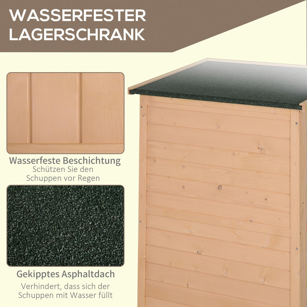 Outsunny Gartenhaus natur B/H/L: ca. 56x115x75 cm Gartenhaus - natur (75,00/56,00/115,00cm) - Outsunny