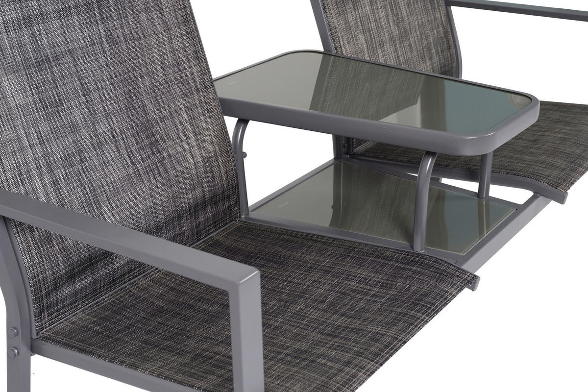 POCOline Gartenbank Paris grau Stahl B/H/L: ca. 61x89x147 cm Paris - grau (147,00/61,00/89,00cm) - POCOline