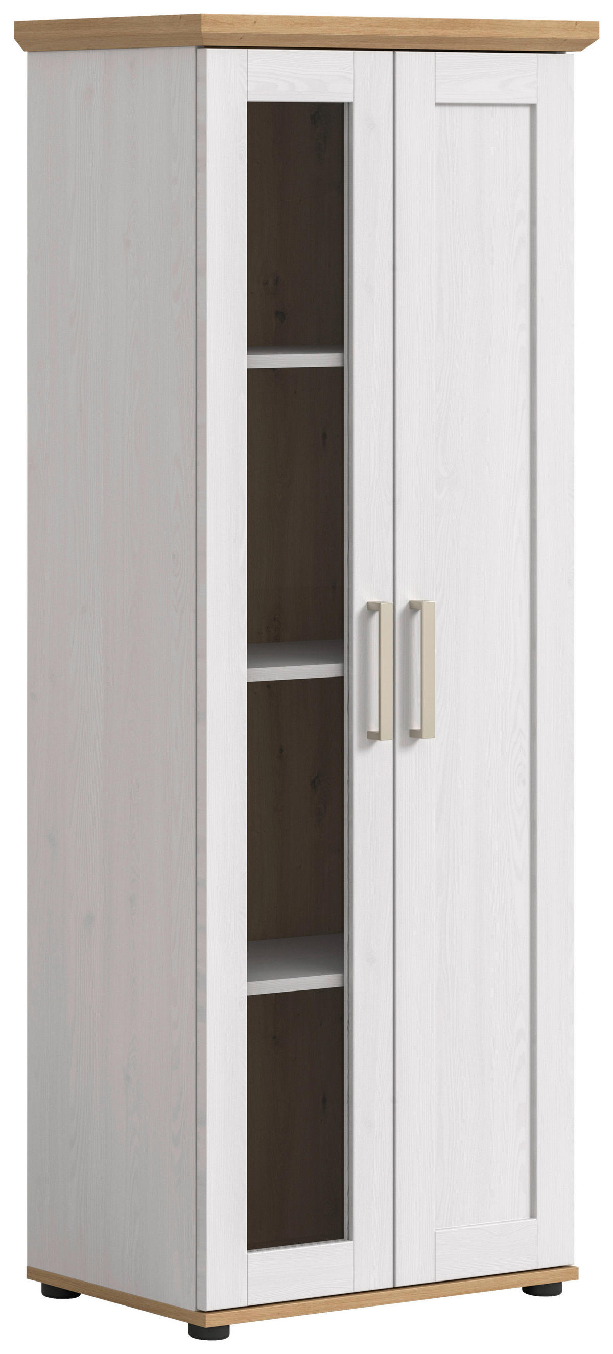 Vitrinenschrank VERONA Lärche Nachbildung Eiche Nachbildung B/H/T: ca. 64x161x37 cm VERONA - Eiche/Lärche (64,00/161,00/37,00cm) - xonox.home