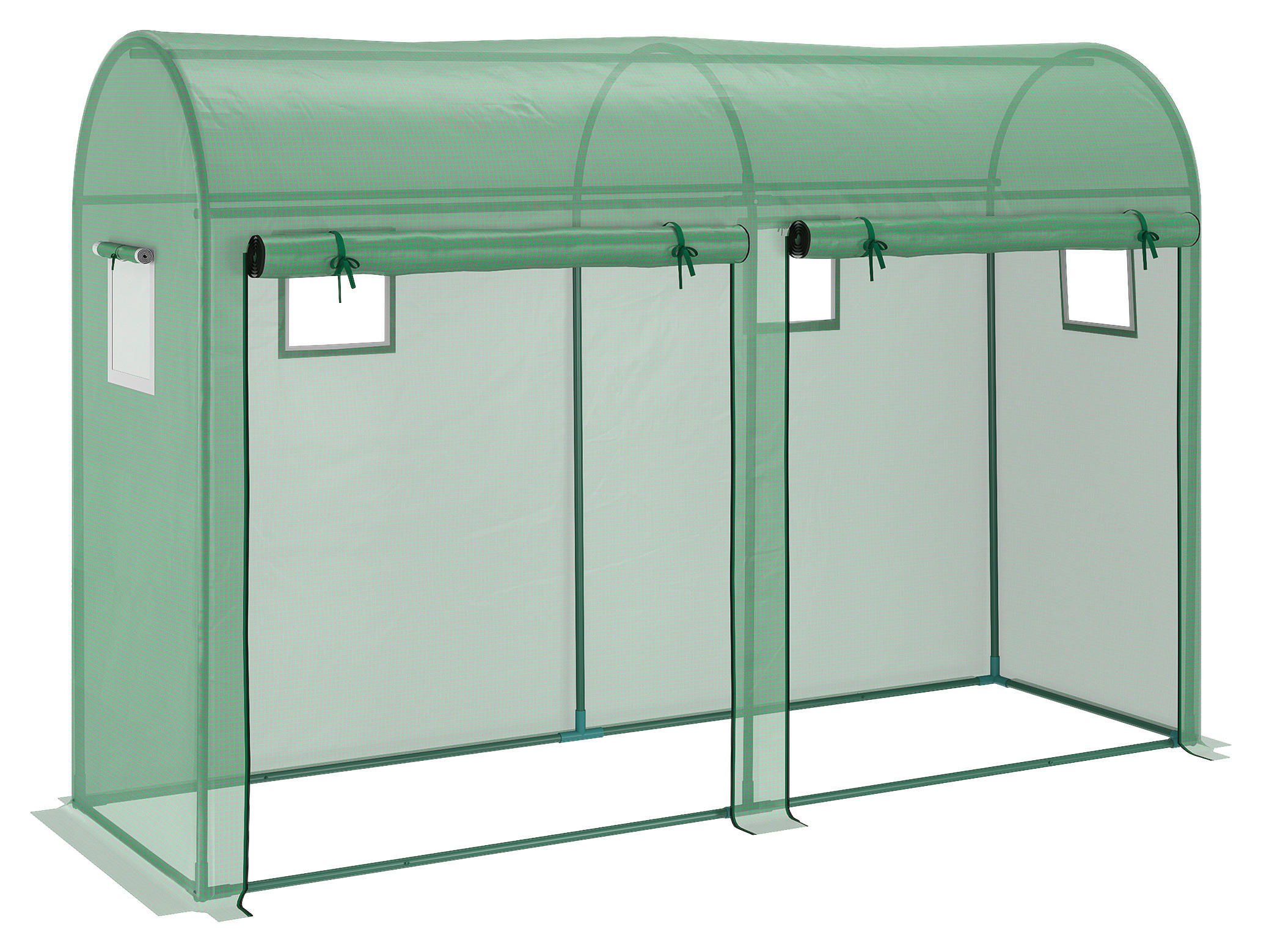 Outsunny Gewächshaus B/H/L: ca. 100x200x300 cm Gewächshaus - grün (300,00/100,00/200,00cm) - Outsunny