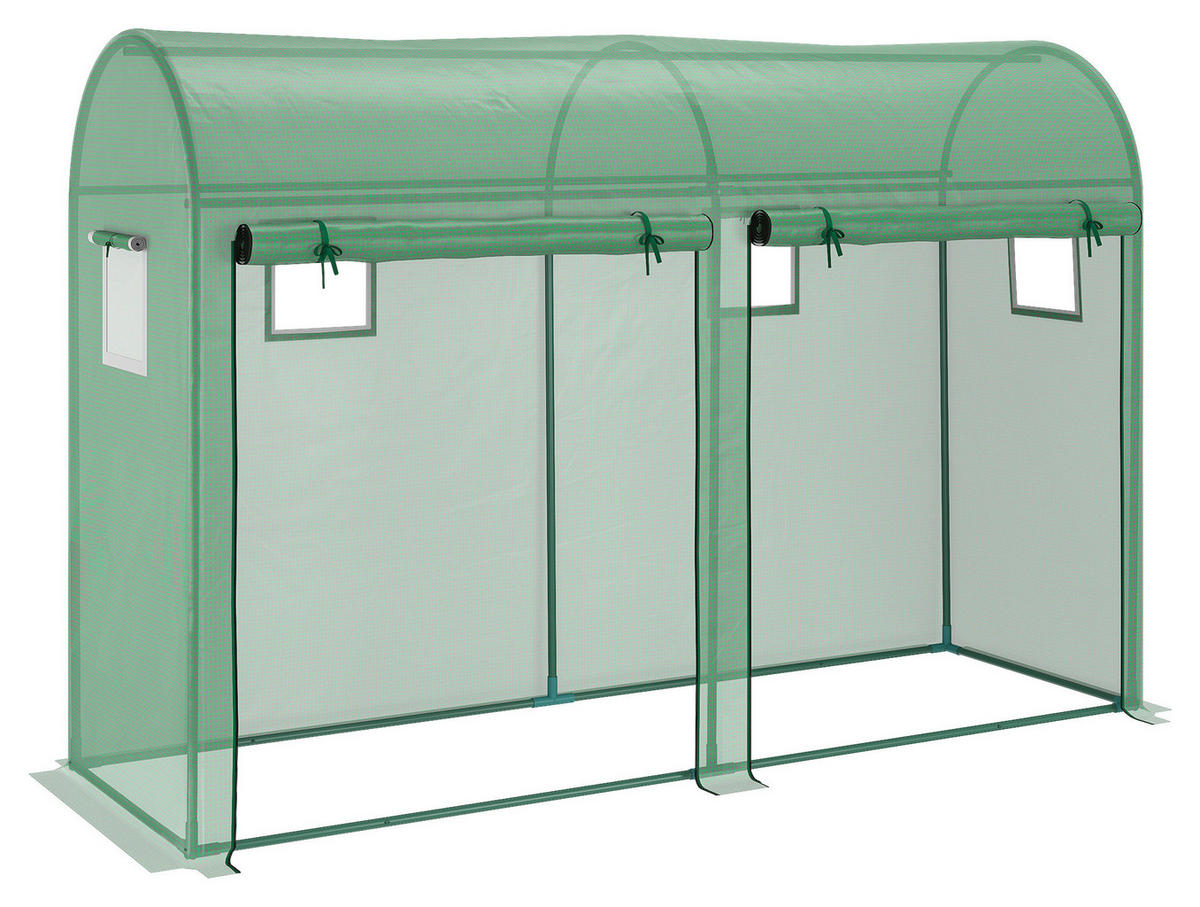 Outsunny Gewächshaus B/H/L: ca. 100x200x300 cm Gewächshaus - grün (300,00/100,00/200,00cm) - Outsunny