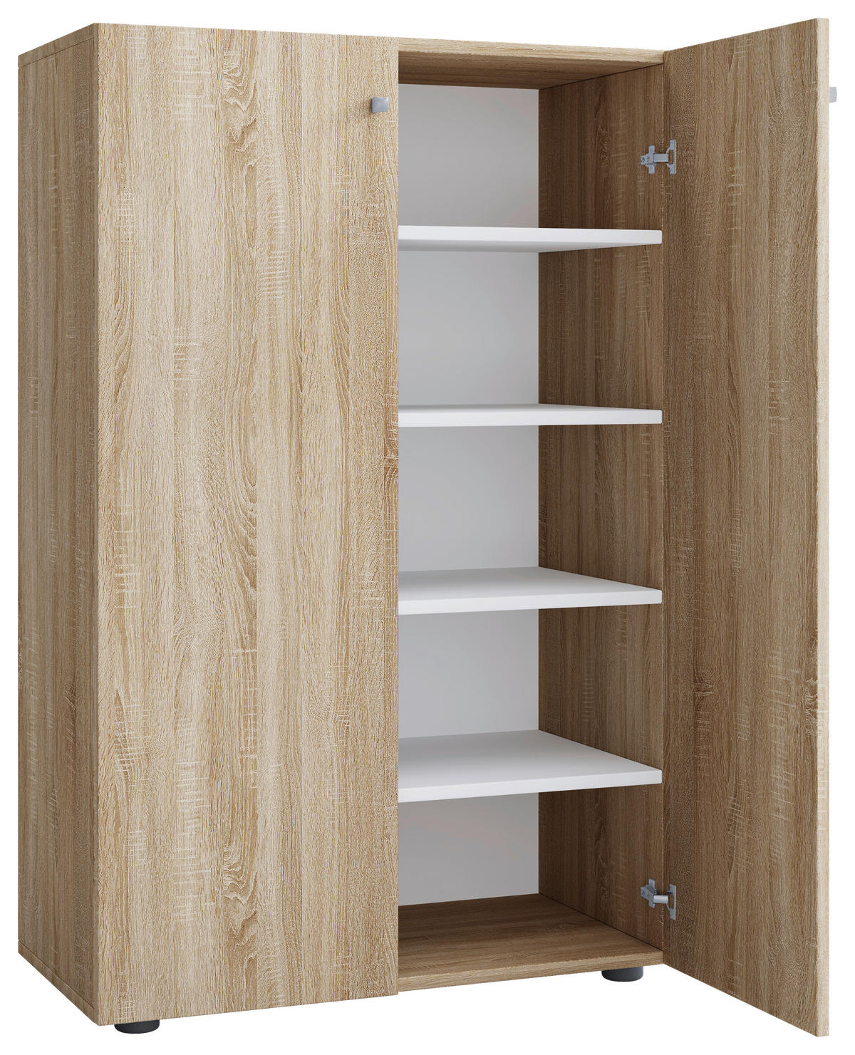 Schuhschrank Lona Eiche Sonoma Nachbildung weiß B/H/T: ca. 70x110x39 cm Lona - Eiche/weiß (70,00/110,00/39,00cm) - VCM Möbel