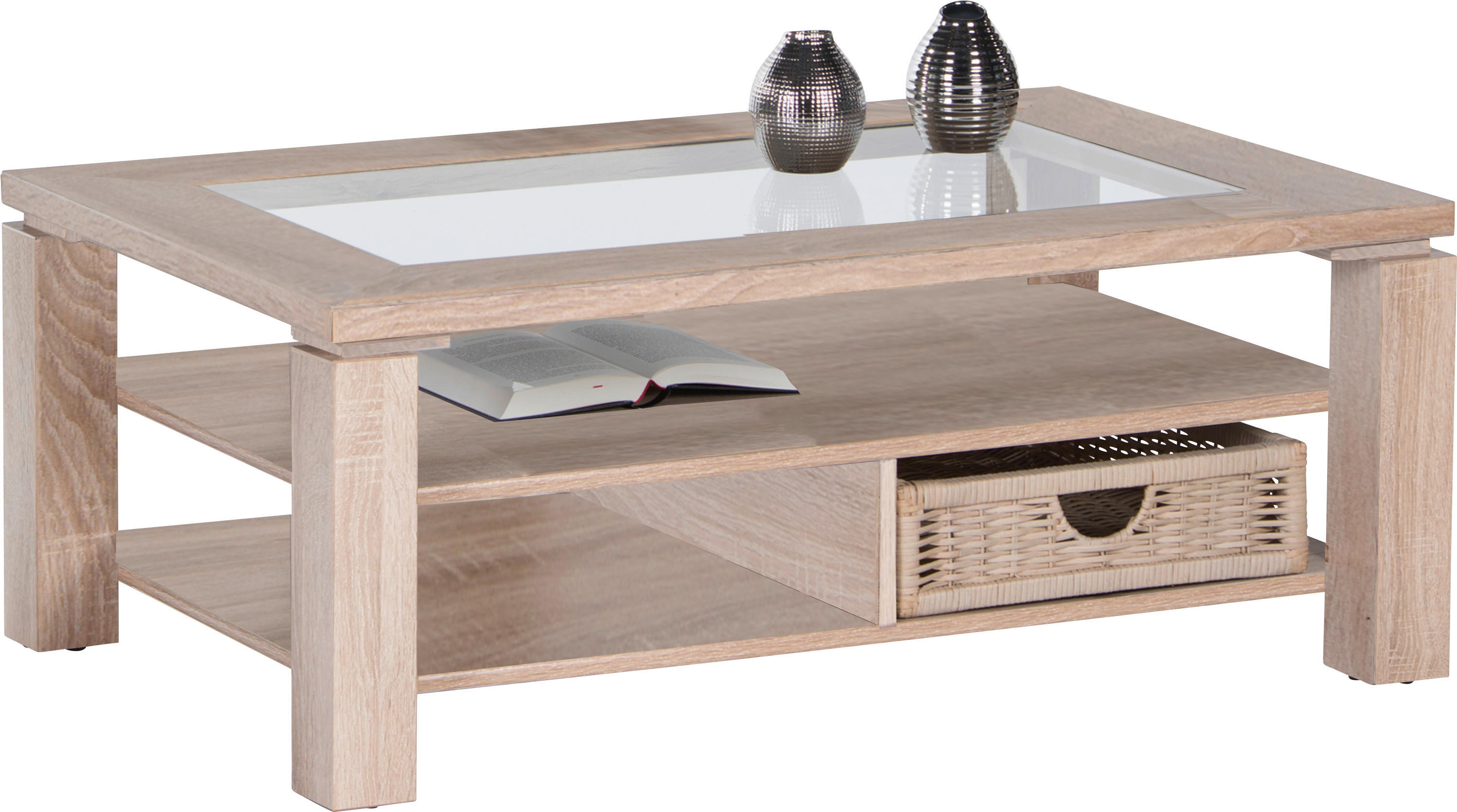 Tisch Mit Schwarzen Beinen Couchtisch SOLA – Stylischer Beistelltisch Mit Regal In Eiche Sonoma Skandinavischer Couchtisch Weiß Schwarz