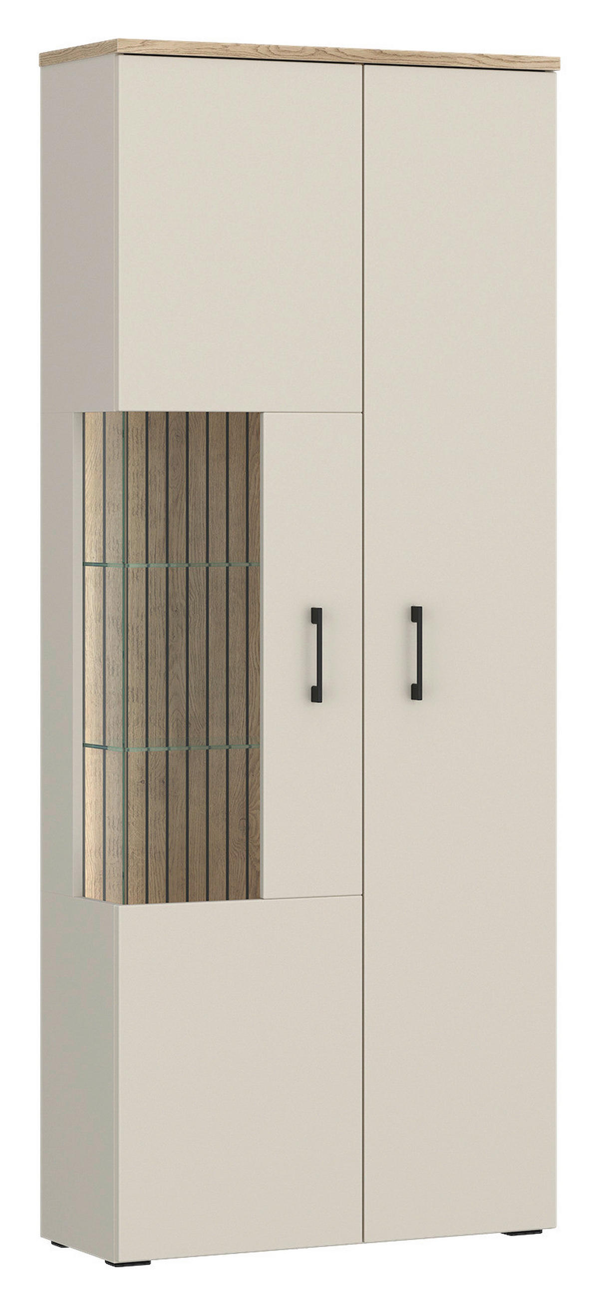 Vitrine Cashmere Eiche Nachbildung Spanplatte B/H/T: ca. 76x192x35 cm Amare_Vitrine_AMRV03 - Cashmere (76,00/192,00/35,00cm)