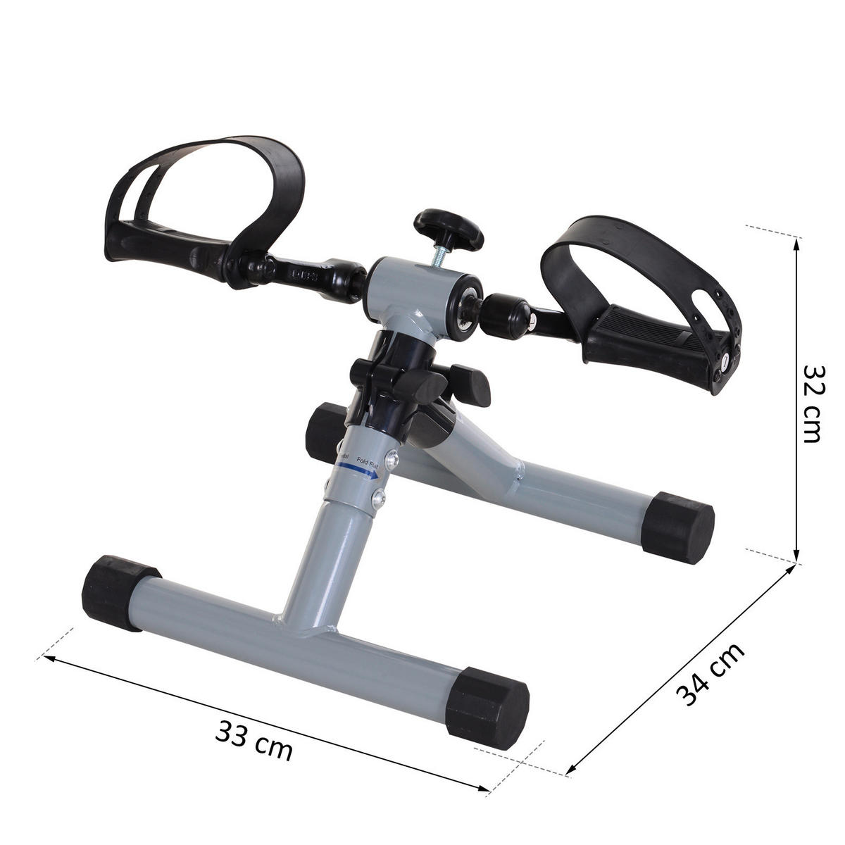HOMCOM Mini-Heimtrainer silber Stahl B/H/T: ca. 33x32x34 cm Mini-Heimtrainer - silber (33,00/32,00/34,00cm) - HOMCOM