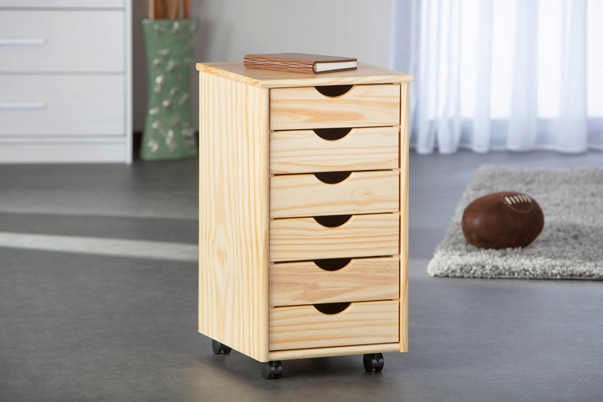 Rollcontainer Nils natur B/H/T: ca. 35x65x40 cm Nils - natur (35,00/65,00/40,00cm) - Inter Link