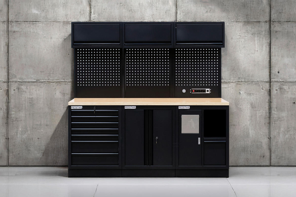 Werkzeugschrank EOS Blackline schwarz B/H/L: ca. 204x200x61 cm EOS Blackline - schwarz (61,00/204,00/200,00cm) - Feistos