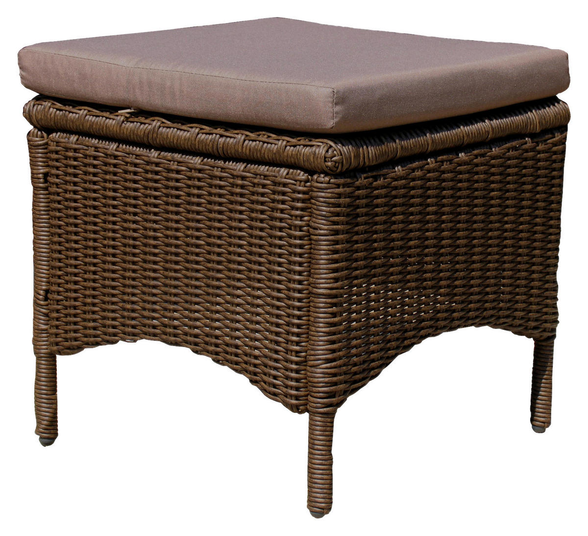 Grasekamp Gartenhocker Lanzarote braun B/H/L: ca. 50x46x50 cm Lanzarote - braun (50,00/50,00/46,00cm) - Grasekamp