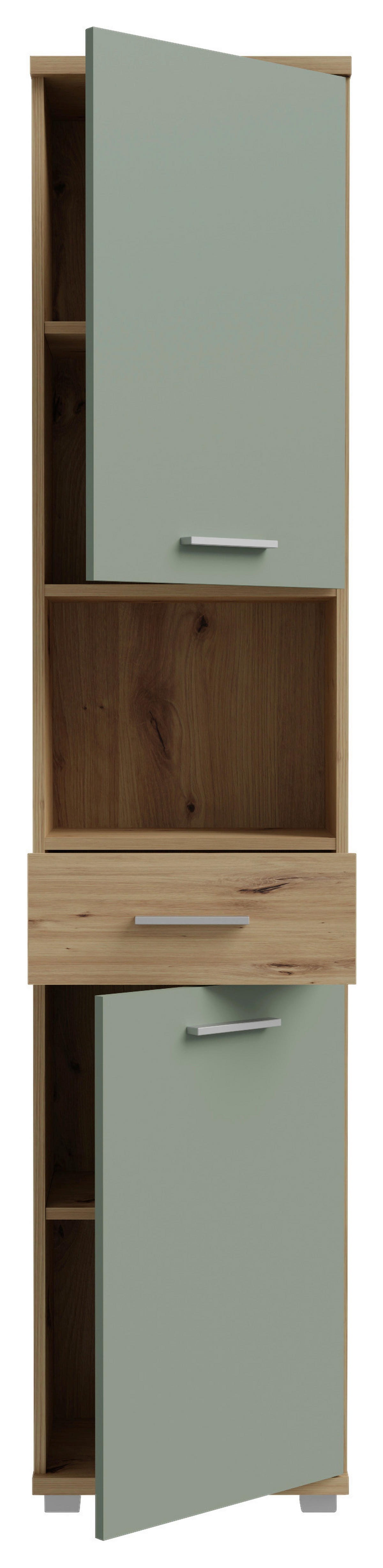 Hochschrank  Eiche Artisan Nachbildung salbei B/H/T: ca. 40x184x29 cm Champ_Hochschrank CMPS712-M934 - Eiche/salbei (40,00/184,00/29,00cm)