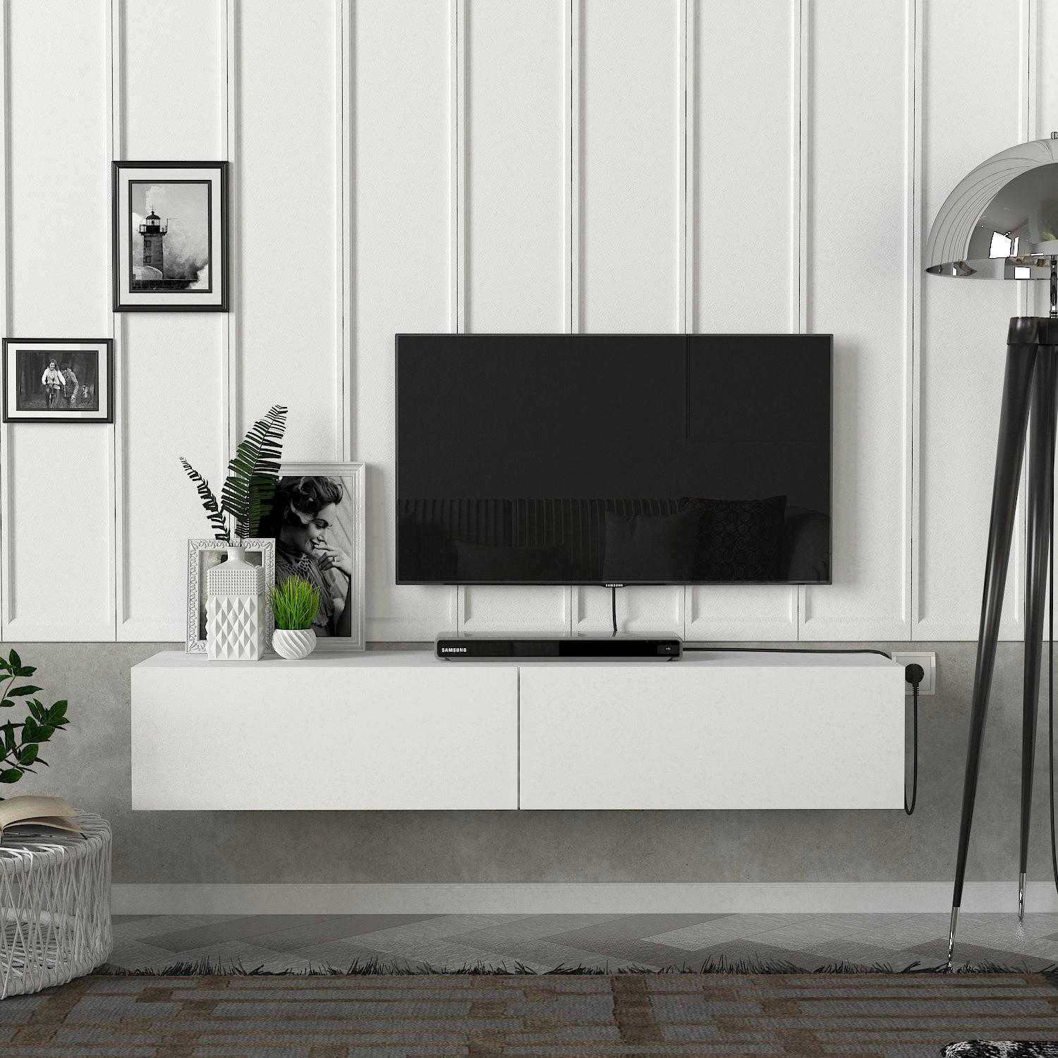 TV-Lowboard Aristo weiß B/H/T: ca. 135x25x31,6 cm Aristo - weiß (135,00/25,00/31,60cm) - moebel17