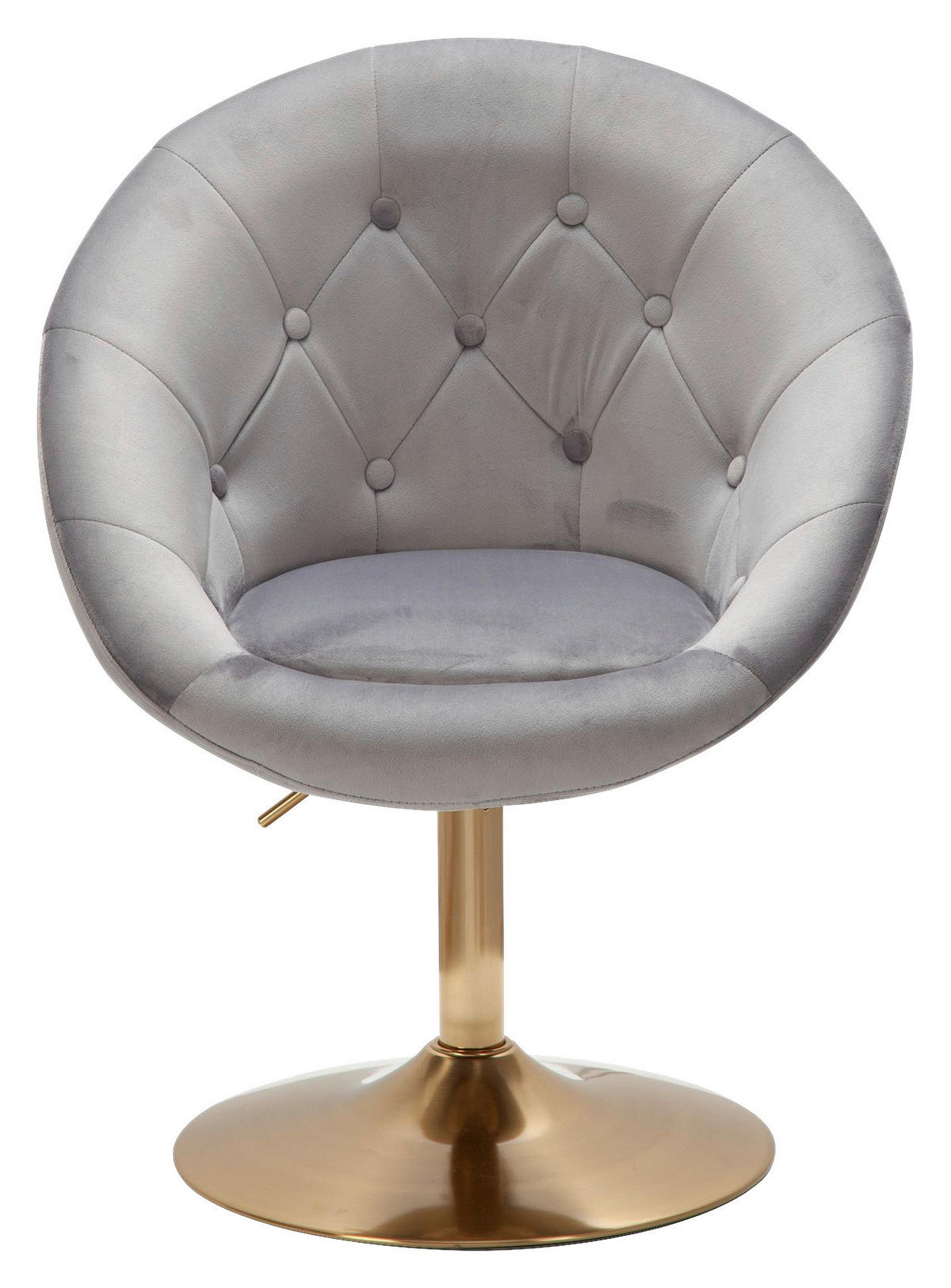 Wohnling Sessel grau gold Stoff Eisen Loungesessel - gold/grau - Wohnling