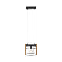 Just Light Pendelleuchte DRAIN 15251-18 kiefer schwarz Metall Holz B/H/T: ca. 21x150x12 cm E27 1 Brennstellen DRAIN - kiefer/schwarz (21,00/150,00/12,00cm) - Just Light