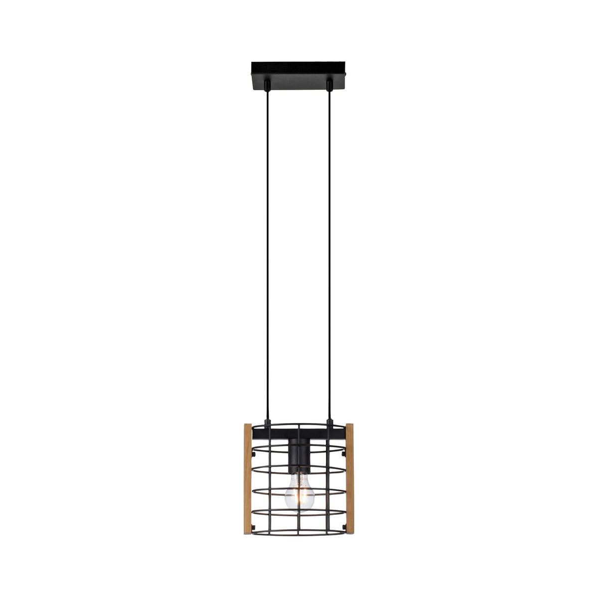 Just Light Pendelleuchte DRAIN 15251-18 kiefer schwarz Metall Holz B/H/T: ca. 21x150x12 cm E27 1 Brennstellen DRAIN - kiefer/schwarz (21,00/150,00/12,00cm) - Just Light