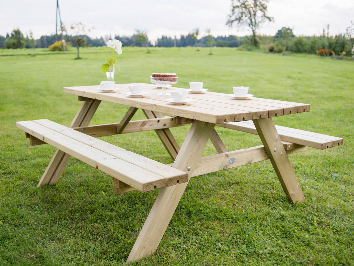 AXI Picknicktisch Julie natur Holz B/H/T: ca. 154x74x177 cm Julie - natur (154,00/74,00/177,00cm) - AXI