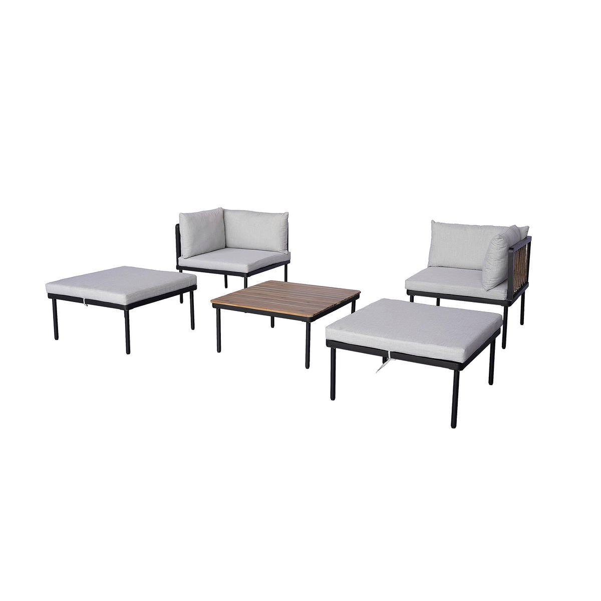 POCOline Gartensitzgruppe grau Akazie Gartensitzgruppe_5tlg. - grau - POCOline